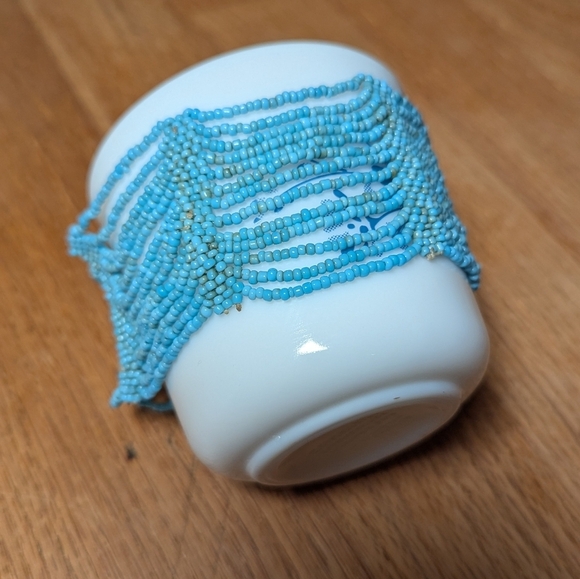 Turquoise Dreams Beaded Cuff Bracelet - Handmade Charm 🌊✨ - Picture 1 of 8